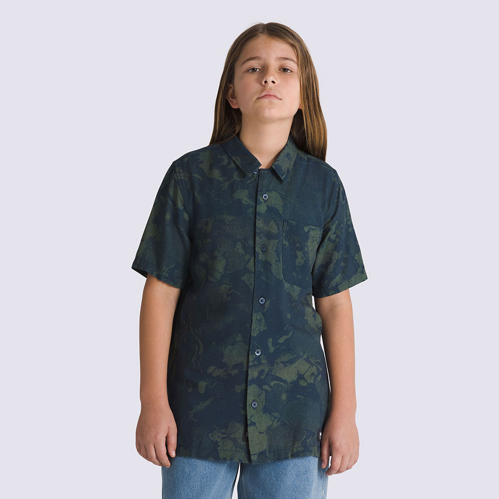 키즈 반스 루즈 캠프 칼라 반소매 티셔츠